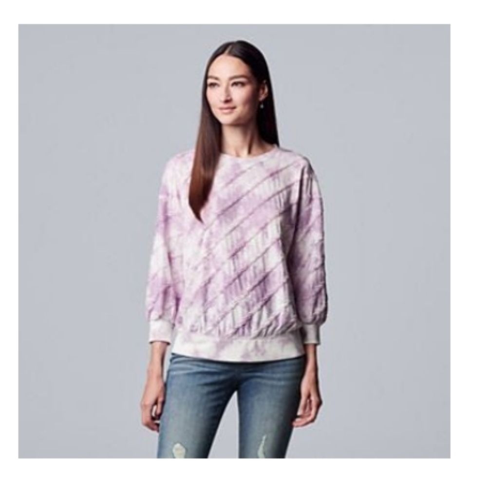 Simply Vera VeraWang Textured Tie Dye Top large